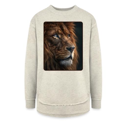 Lion Portrait Majestic Wildlife Design - Women's Weekend Tunic Fleece Sweatshirt