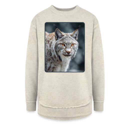 Lynx Portrait Piercing Eyes Design - Women's Weekend Tunic Fleece Sweatshirt