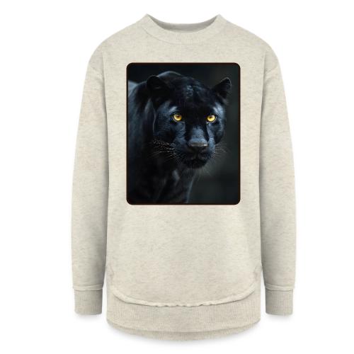 Black Panther Glowing Eyes Design - Women's Weekend Tunic Fleece Sweatshirt