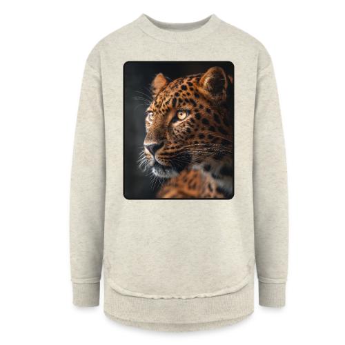 Amur Leopard Face Wildlife Design - Women's Weekend Tunic Fleece Sweatshirt