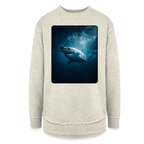 Great White Shark Ocean Design - Women's Weekend Tunic Fleece Sweatshirt