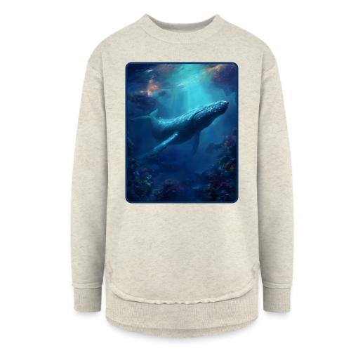 Humpback Whale Ocean Reef Design - Women's Weekend Tunic Fleece Sweatshirt