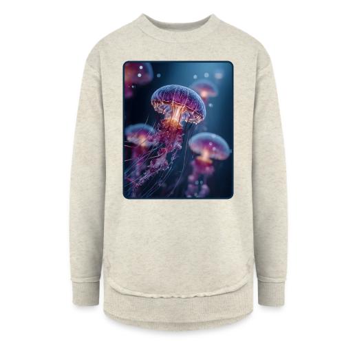 Glowing Jellyfish Deep Sea Design - Women's Weekend Tunic Fleece Sweatshirt