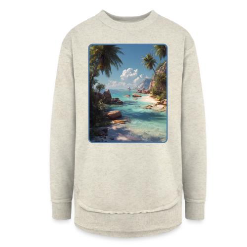 Tropical Island Paradise Ocean Design - Women's Weekend Tunic Fleece Sweatshirt