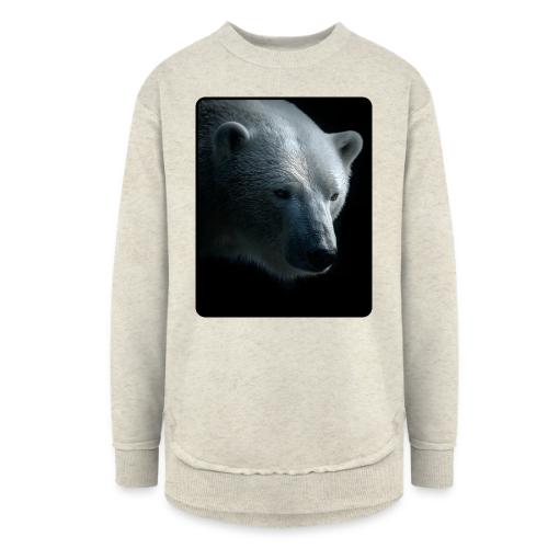 Polar Bear Close-Up Wildlife Design - Women's Weekend Tunic Fleece Sweatshirt