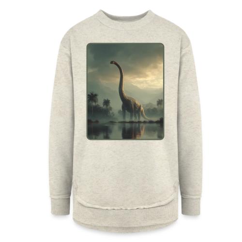 Brachiosaurus Misty Lake Design - Women's Weekend Tunic Fleece Sweatshirt