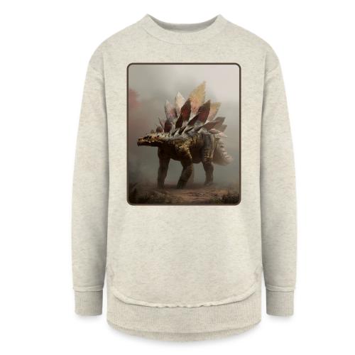 Stegosaurus Misty Forest Design - Women's Weekend Tunic Fleece Sweatshirt