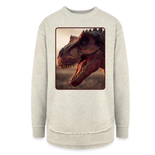 T Rex Roaring Close-Up Design - Women's Weekend Tunic Fleece Sweatshirt