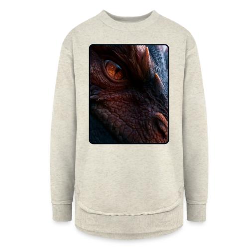 Fierce Ancient Dragon Portrait Design - Women's Weekend Tunic Fleece Sweatshirt