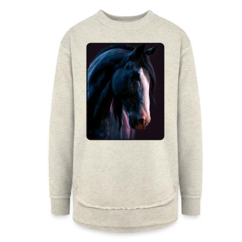 Noble Horse Cinematic Portrait Design - Women's Weekend Tunic Fleece Sweatshirt