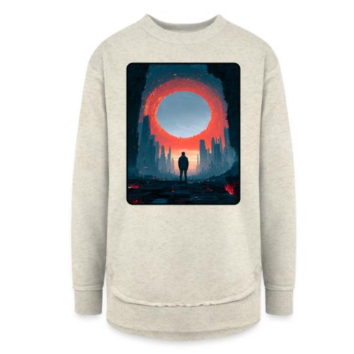 Cosmic Portal Future City Design - Women's Weekend Tunic Fleece Sweatshirt