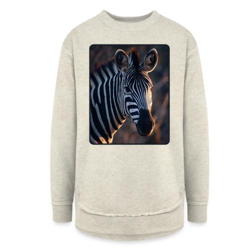 Majestic Zebra Sunset Portrait Design - Women's Weekend Tunic Fleece Sweatshirt