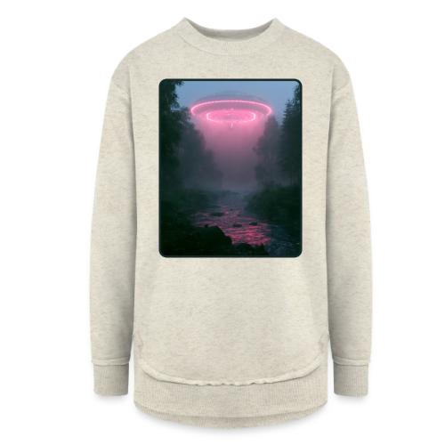 Neon UFO Forest River Design - Women's Weekend Tunic Fleece Sweatshirt