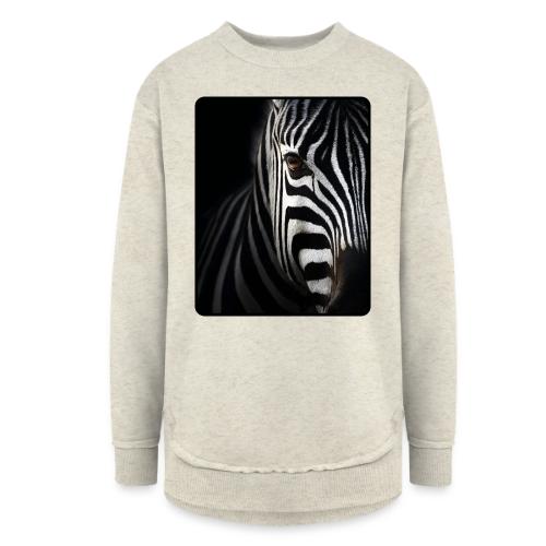 Zebra High Contrast Portrait Design - Women's Weekend Tunic Fleece Sweatshirt