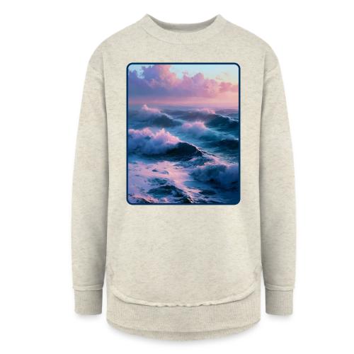 Dreamy Pastel Ocean Sunset Art - Women's Weekend Tunic Fleece Sweatshirt