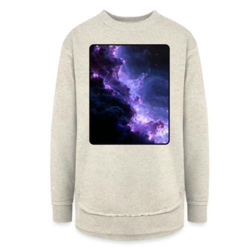 Purple Nebula Space Design - Women's Weekend Tunic Fleece Sweatshirt