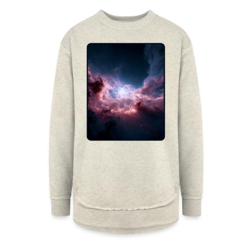 Radiant Cosmic Nebula Artwork - Women's Weekend Tunic Fleece Sweatshirt