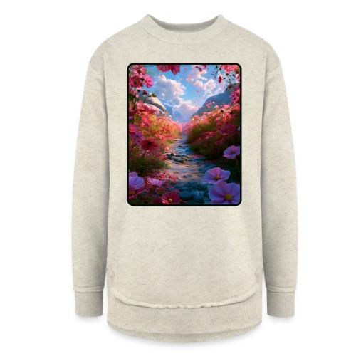 Dreamy Cosmos Valley Landscape Art - Women's Weekend Tunic Fleece Sweatshirt