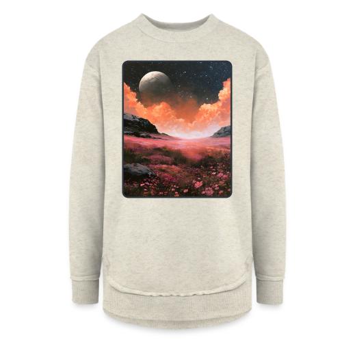 Moonlit Fantasy Flower Landscape - Women's Weekend Tunic Fleece Sweatshirt