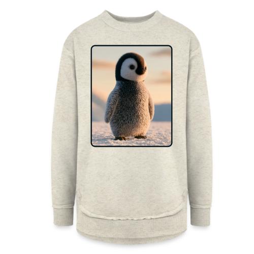Cute Penguin Chick Sunrise Design - Women's Weekend Tunic Fleece Sweatshirt