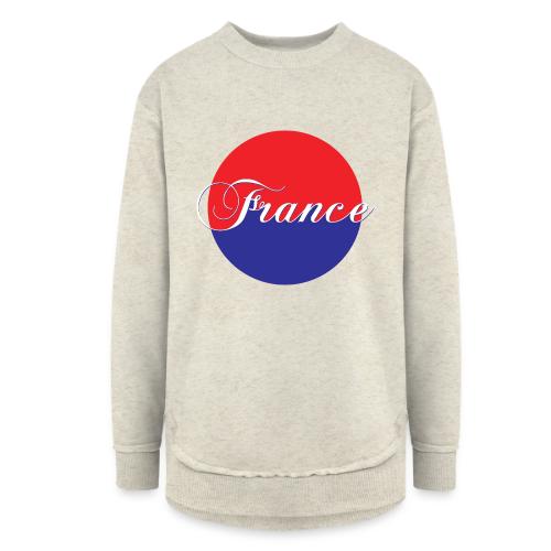 France Tricolore Circle - Women's Weekend Tunic Fleece Sweatshirt