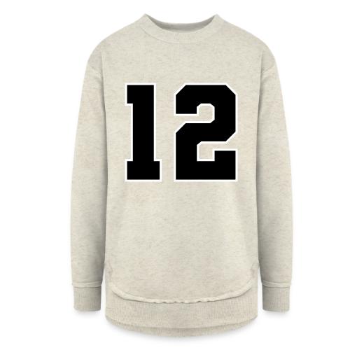 Varsity Number 12 Sports Design - Women's Weekend Tunic Fleece Sweatshirt