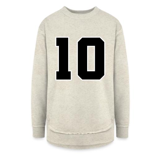 Varsity Number 10 Athletic Design - Women's Weekend Tunic Fleece Sweatshirt