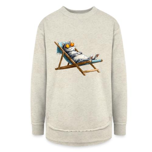 Sunshine Cat Mode - Women's Weekend Tunic Fleece Sweatshirt
