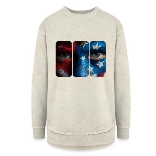 USA: Painted for the Flag - Women's Weekend Tunic Fleece Sweatshirt