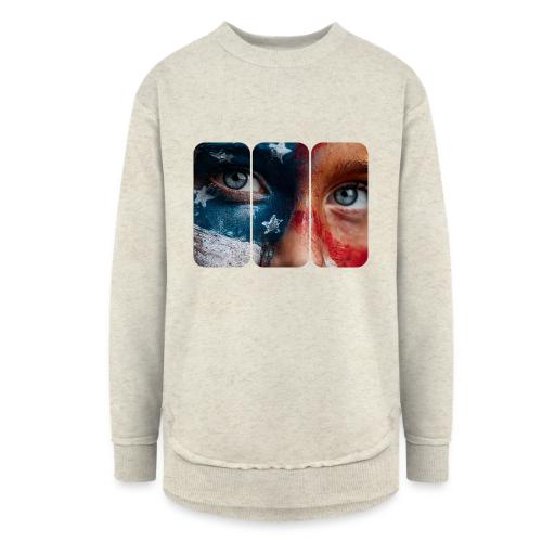 USA: Star-Spangled Glance - Women's Weekend Tunic Fleece Sweatshirt