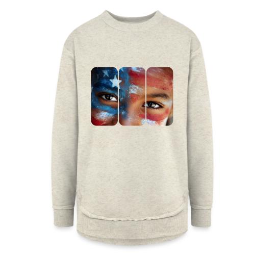 USA: Eyes of the Flag - Women's Weekend Tunic Fleece Sweatshirt