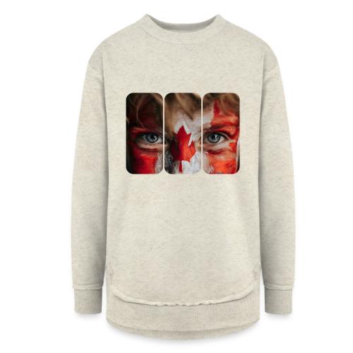 Canada: Maple Leaf Gaze - Women's Weekend Tunic Fleece Sweatshirt