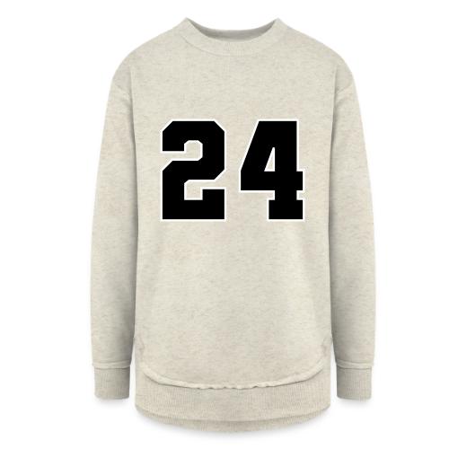 Varsity Number 24 College Font - Women's Weekend Tunic Fleece Sweatshirt