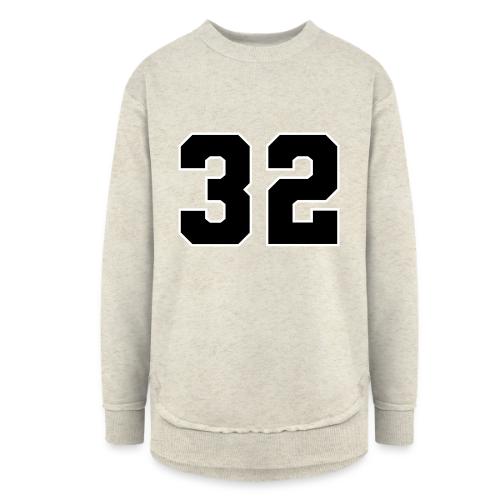 Varsity Number 32 Athletic Design - Women's Weekend Tunic Fleece Sweatshirt