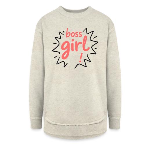 Boss Girl Bold Feminist Statement - Women's Weekend Tunic Fleece Sweatshirt