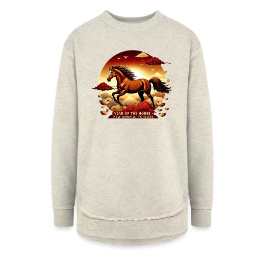 Year of the Horse Sunrise T Shirt, Lunar New Year - Women's Weekend Tunic Fleece Sweatshirt