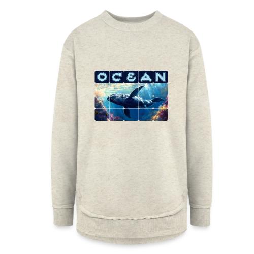 Ocean: Majestic Deep - Women's Weekend Tunic Fleece Sweatshirt