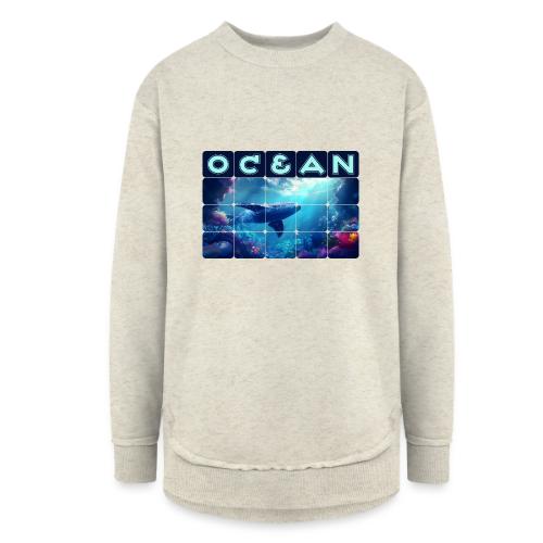 Ocean: Whale’s Path - Women's Weekend Tunic Fleece Sweatshirt