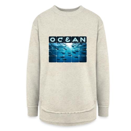 Ocean: Silver Tide - Women's Weekend Tunic Fleece Sweatshirt