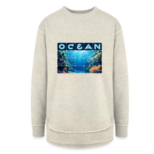 Ocean: Tropical Drift - Women's Weekend Tunic Fleece Sweatshirt