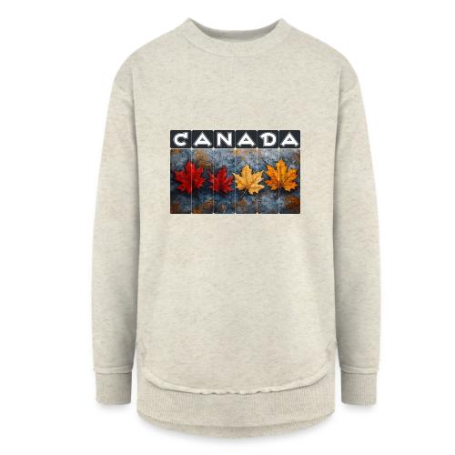 Colorful Canada Style - Women's Weekend Tunic Fleece Sweatshirt
