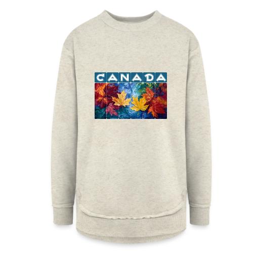 Canada in Brushstrokes - Women's Weekend Tunic Fleece Sweatshirt