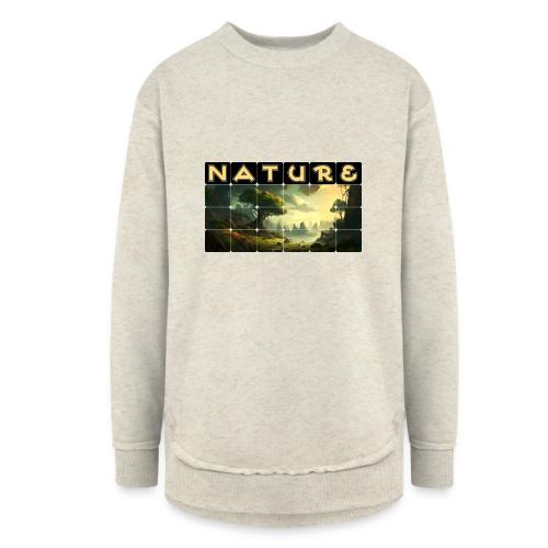 Whispers of Green Peaks - Women's Weekend Tunic Fleece Sweatshirt
