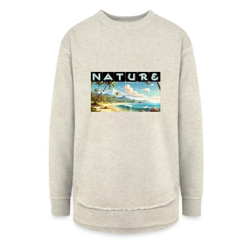 Nature: Sun-Kissed Shore - Women's Weekend Tunic Fleece Sweatshirt