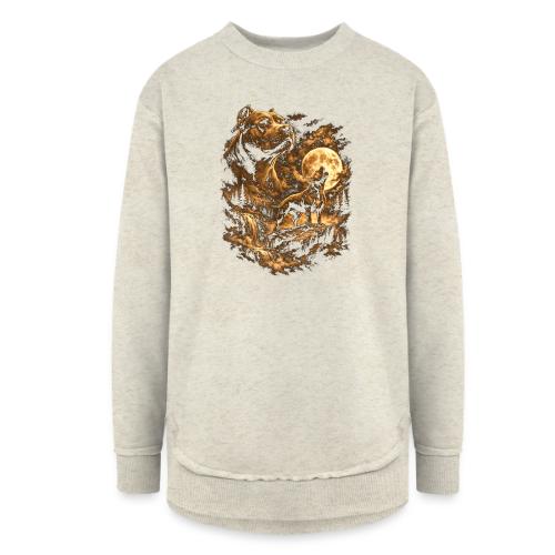 Pit Bull Howling Moon Fantasy Forest Tee - Women's Weekend Tunic Fleece Sweatshirt