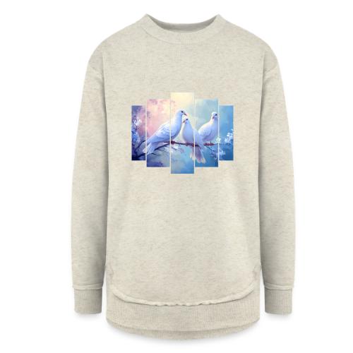 Symbols of Peace and Serenity - Women's Weekend Tunic Fleece Sweatshirt