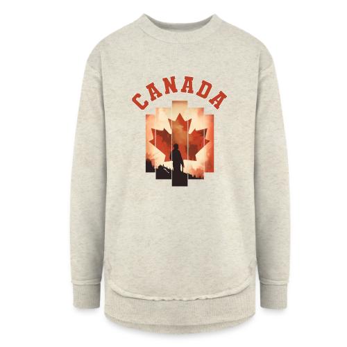 Proud Canadian Shadow - Women's Weekend Tunic Fleece Sweatshirt
