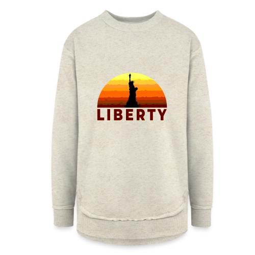 USA: Sunset Liberty Bold - Women's Weekend Tunic Fleece Sweatshirt