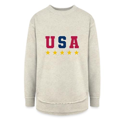 USA Varsity Stars - Women's Weekend Tunic Fleece Sweatshirt