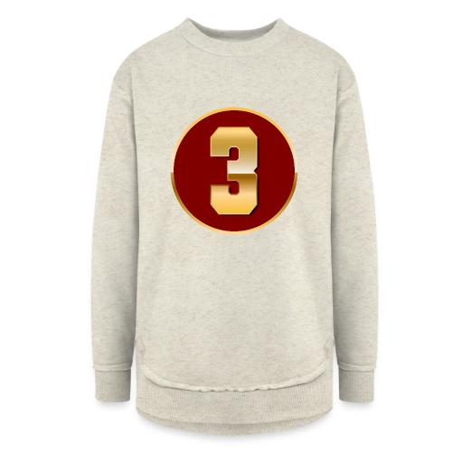 Number 3 in Gold Varsity Font - Women's Weekend Tunic Fleece Sweatshirt